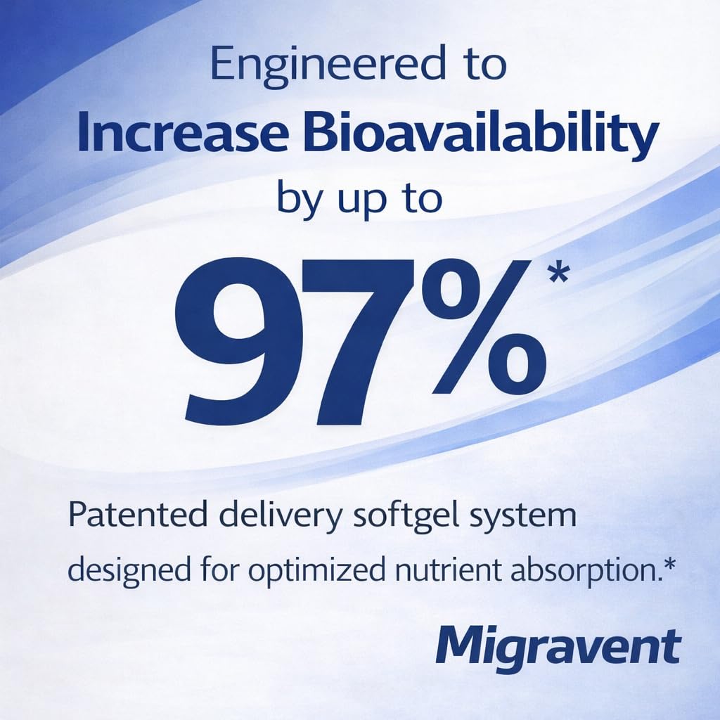 Vita Sciences Migravent – Advanced Nutritional Formula with Magnesium, CoQ10, Vitamin B2, and Butterbur for Brain and Circulatory Wellness – 60 Capsules - dailyvitalstore