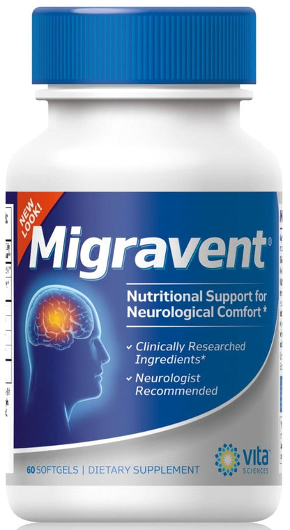Vita Sciences Migravent – Advanced Nutritional Formula with Magnesium, CoQ10, Vitamin B2, and Butterbur for Brain and Circulatory Wellness – 60 Capsules - dailyvitalstore