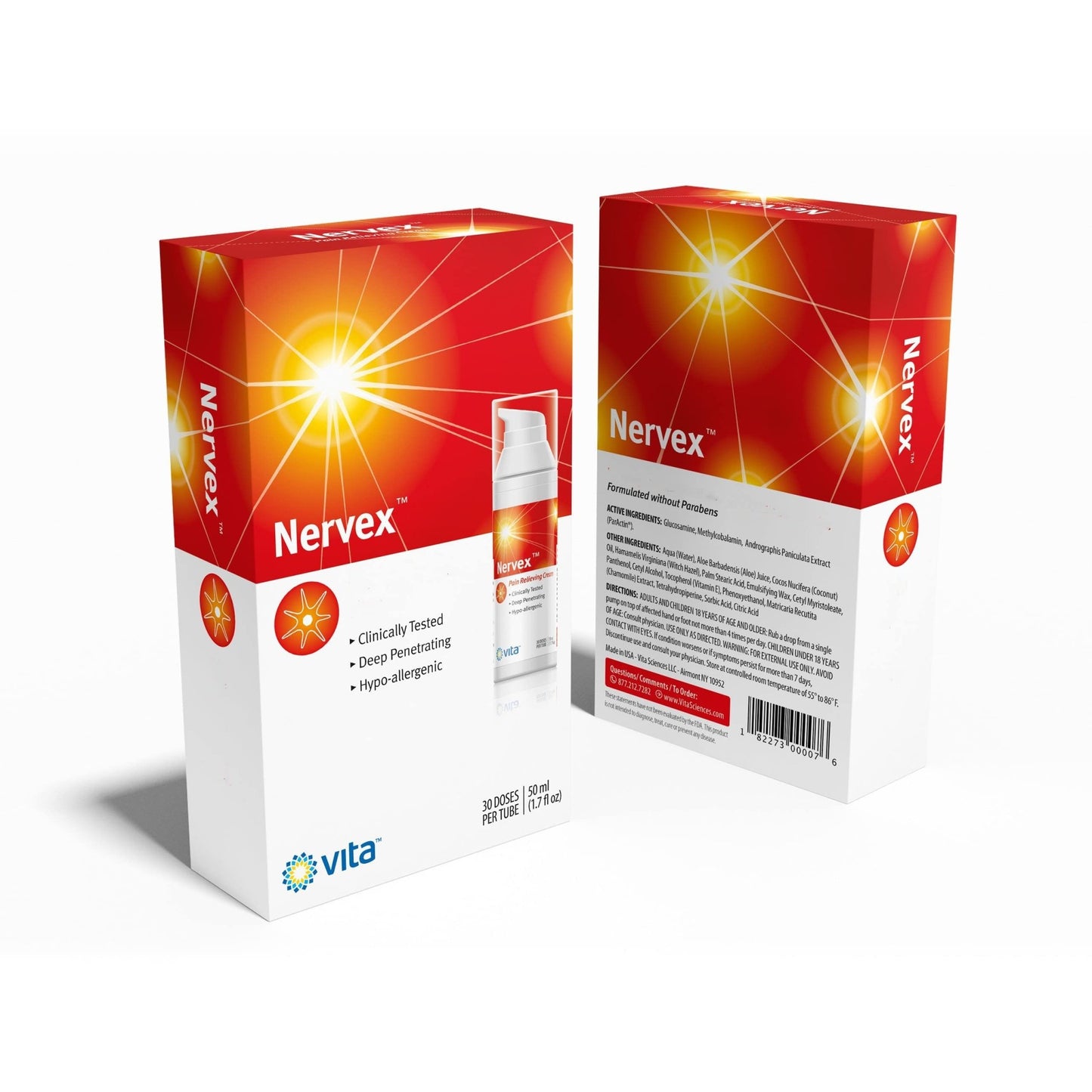 Vita Sciences Nervex Powerful Neuropathy Cream: Advanced Natural Relief for Peripheral Neuropathy, Fibromyalgia, and Fast Comfort Treatment for Feet, Hands, Legs, and Toes - dailyvitalstore