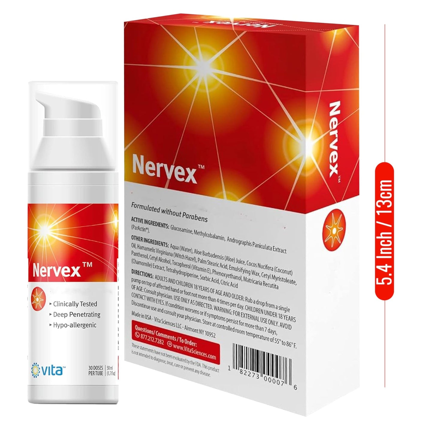 Vita Sciences Nervex Powerful Neuropathy Cream: Advanced Natural Relief for Peripheral Neuropathy, Fibromyalgia, and Fast Comfort Treatment for Feet, Hands, Legs, and Toes - dailyvitalstore