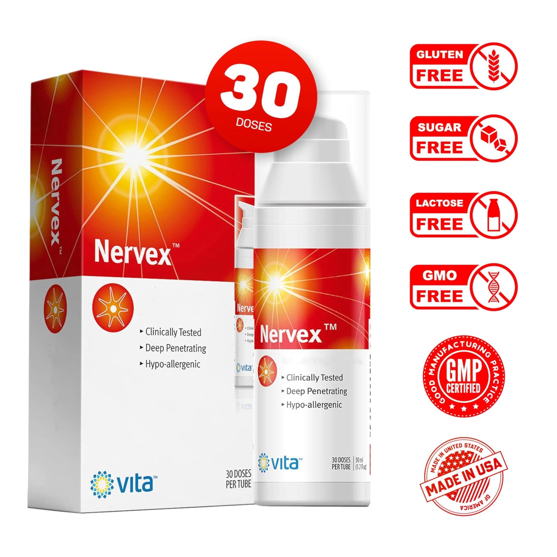 Vita Sciences Nervex Powerful Neuropathy Cream: Advanced Natural Relief for Peripheral Neuropathy, Fibromyalgia, and Fast Comfort Treatment for Feet, Hands, Legs, and Toes - dailyvitalstore