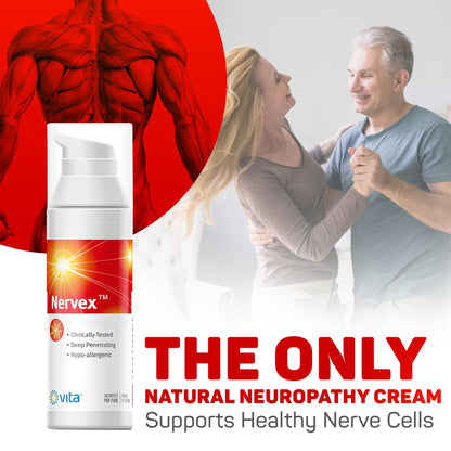 Vita Sciences Nervex Powerful Neuropathy Cream: Advanced Natural Relief for Peripheral Neuropathy, Fibromyalgia, and Fast Comfort Treatment for Feet, Hands, Legs, and Toes - dailyvitalstore