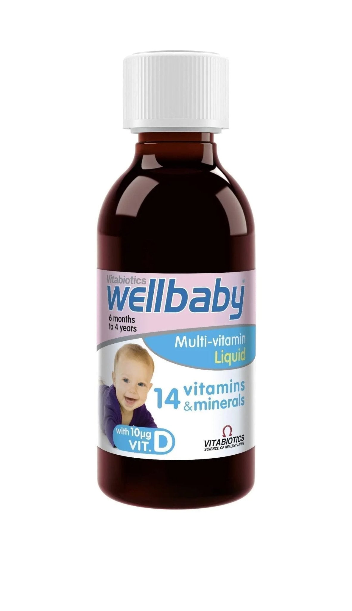 Vitabiotics Wellbaby Multi-Vitamin Liquid - Immune System Multivitamin for Infants and Babies Ages 6 Months to 4 Years - 150mL - dailyvitalstore