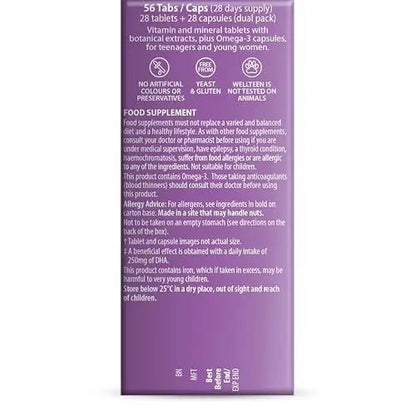 Vitabiotics Wellteen Her Plus Omega-3 - Advanced Nutritional Support for Teenagers and Young Women Ages 13-19 - dailyvitalstore