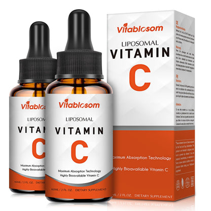 Vitablosom Liposomal Vitamin C 2000mg Liquid for Adults, High Absorption VIT C, Maximize Vitamin C, Immune System & Antioxidant Support, 60ML (2 Bottle) - dailyvitalstore