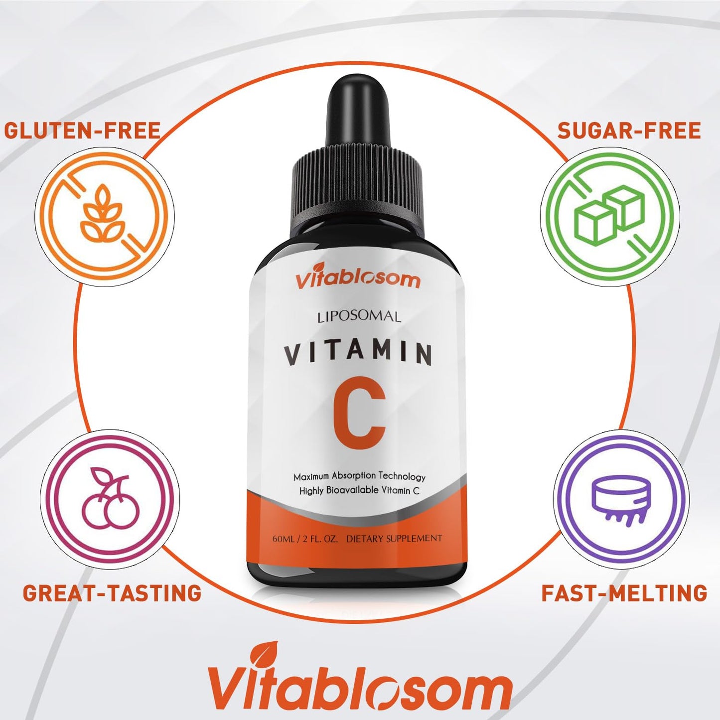 Vitablosom Liposomal Vitamin C 2000mg Liquid for Adults, High Absorption VIT C, Maximize Vitamin C, Immune System & Antioxidant Support, 60ML (2 Bottle) - dailyvitalstore