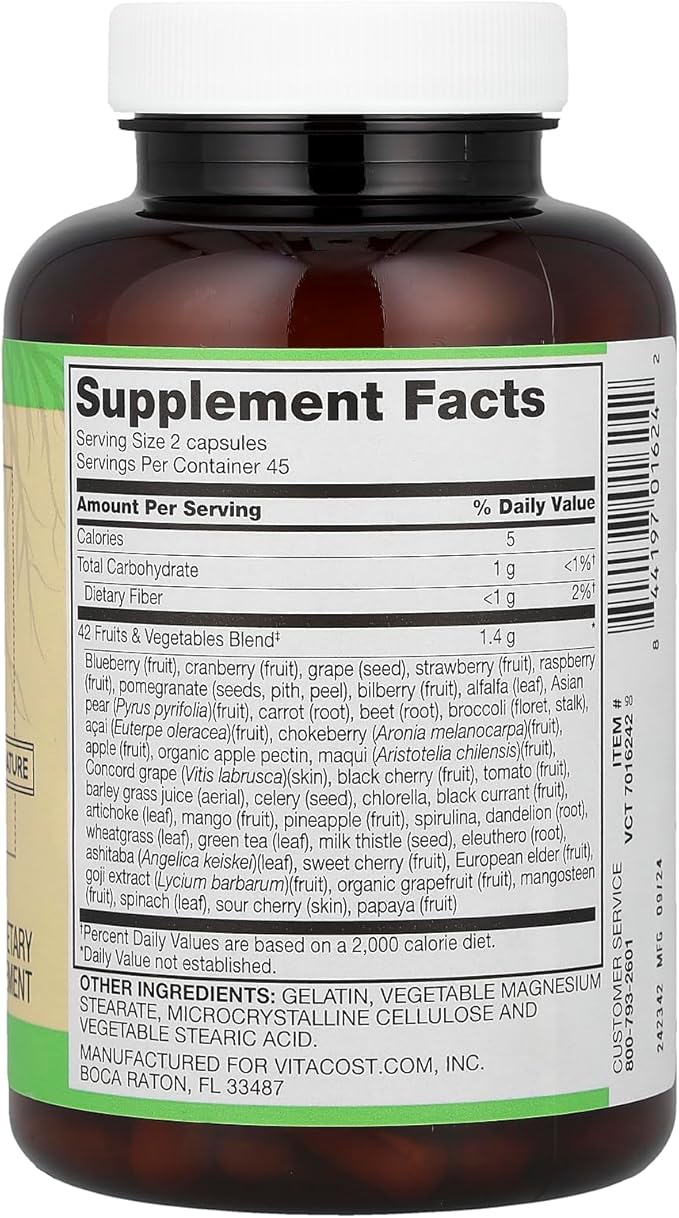 Vitacost Root2®, 42 Fruits & Vegetables, 90 Capsules - dailyvitalstore