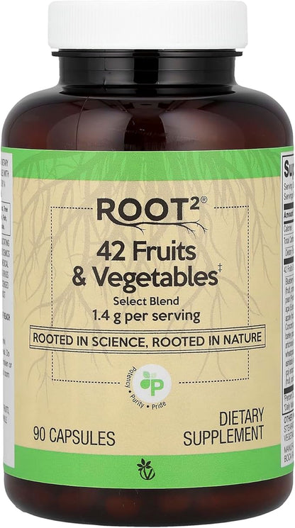 Vitacost Root2®, 42 Fruits & Vegetables, 90 Capsules - dailyvitalstore