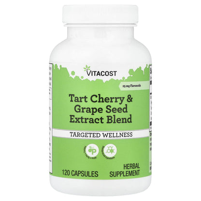 Vitacost Tart Cherry & Grape Seed Extract Blend - Standardized - 120 Capsules - dailyvitalstore