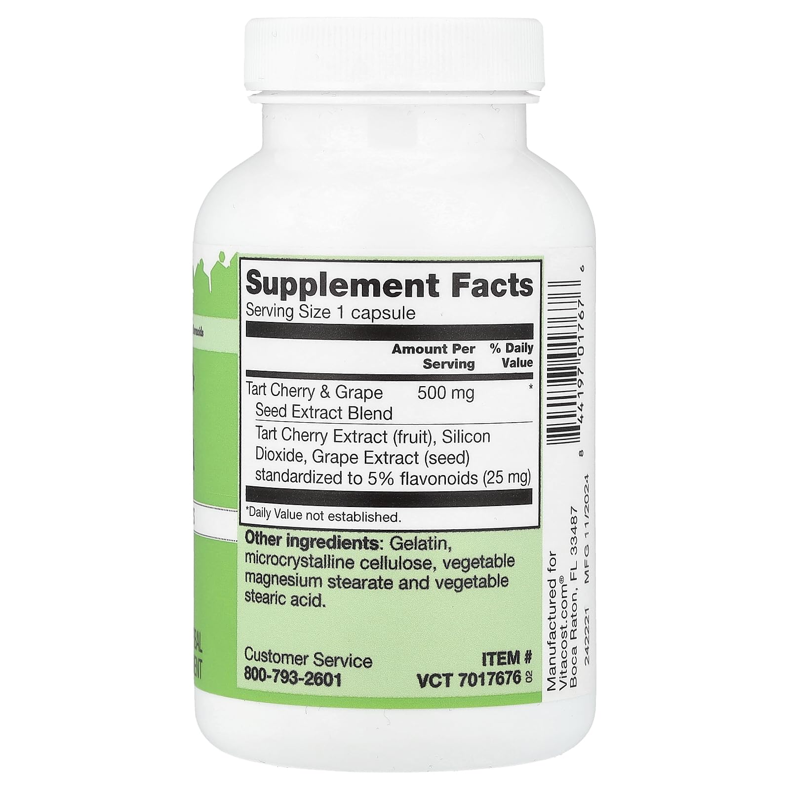 Vitacost Tart Cherry & Grape Seed Extract Blend - Standardized - 120 Capsules - dailyvitalstore