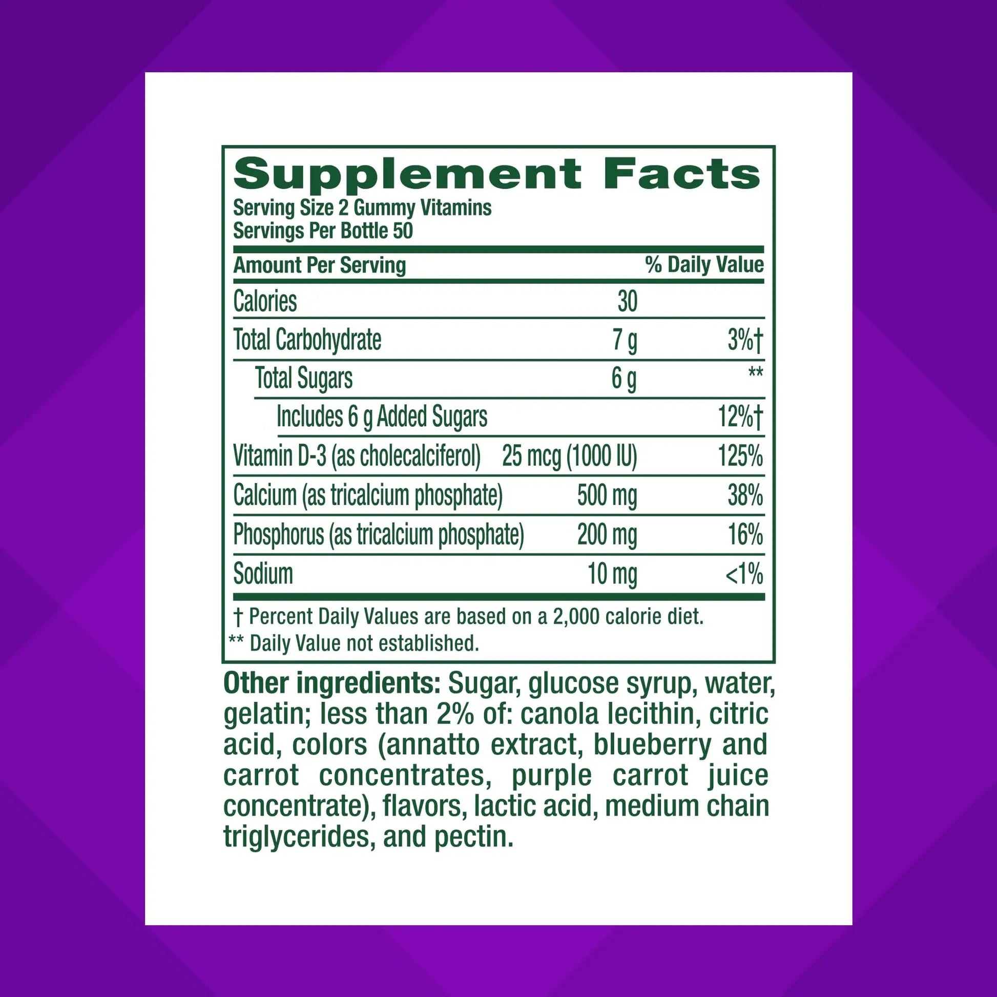 vitafusion Chewable Calcium Gummy Vitamins for Bone and Teeth Support, Calcium Gummies, Fruit and Cream Flavor, 100 Count, 50 Day Supply - dailyvitalstore