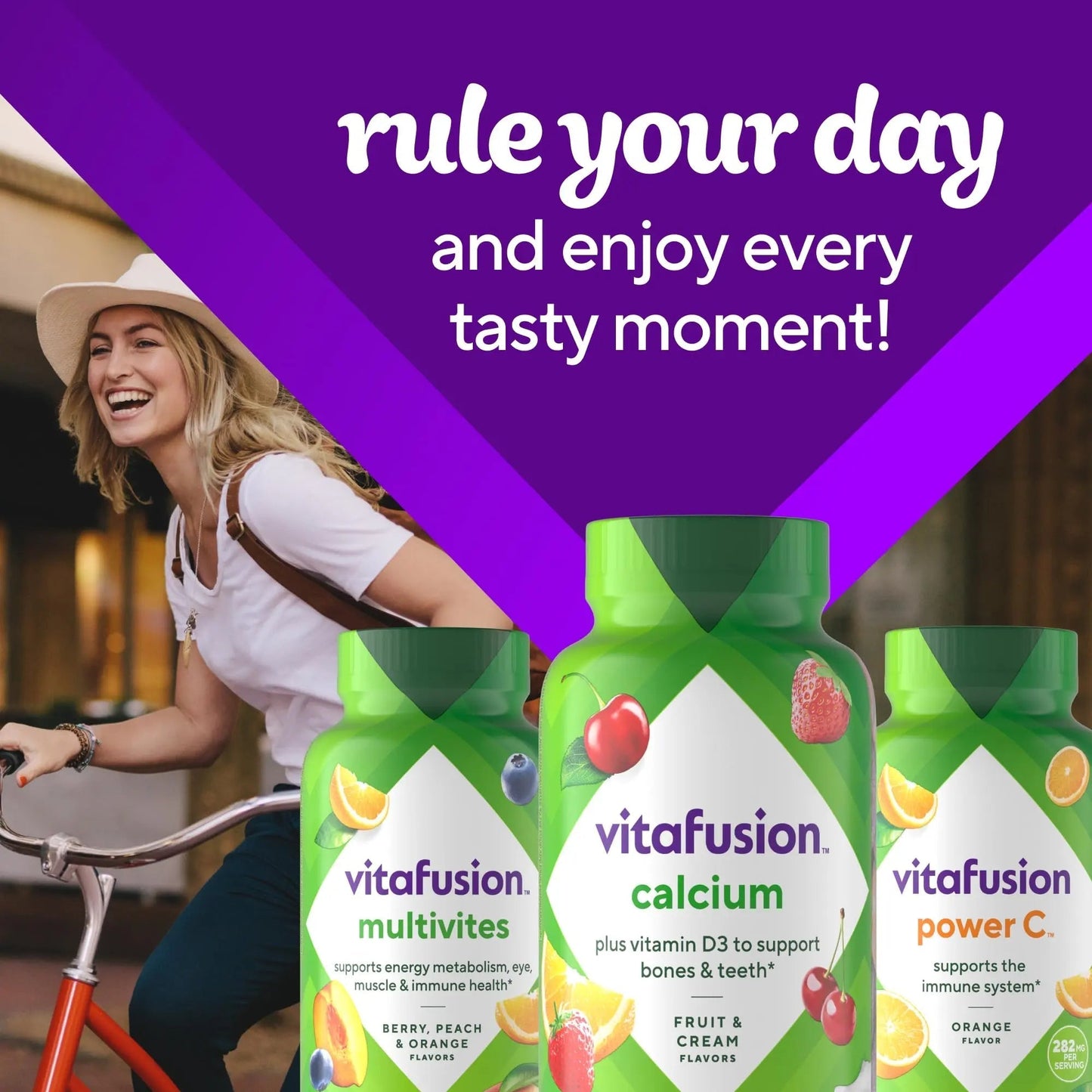 vitafusion Chewable Calcium Gummy Vitamins for Bone and Teeth Support, Calcium Gummies, Fruit and Cream Flavor, 100 Count, 50 Day Supply - dailyvitalstore