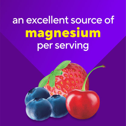 vitafusion Magnesium Glycinate Gummy Supplement, 100 mg per Serving Supports Muscle Relaxation (1) for Adult Women & Men, Boomin’ Cherry Berry Flavor, 60 Count - dailyvitalstore