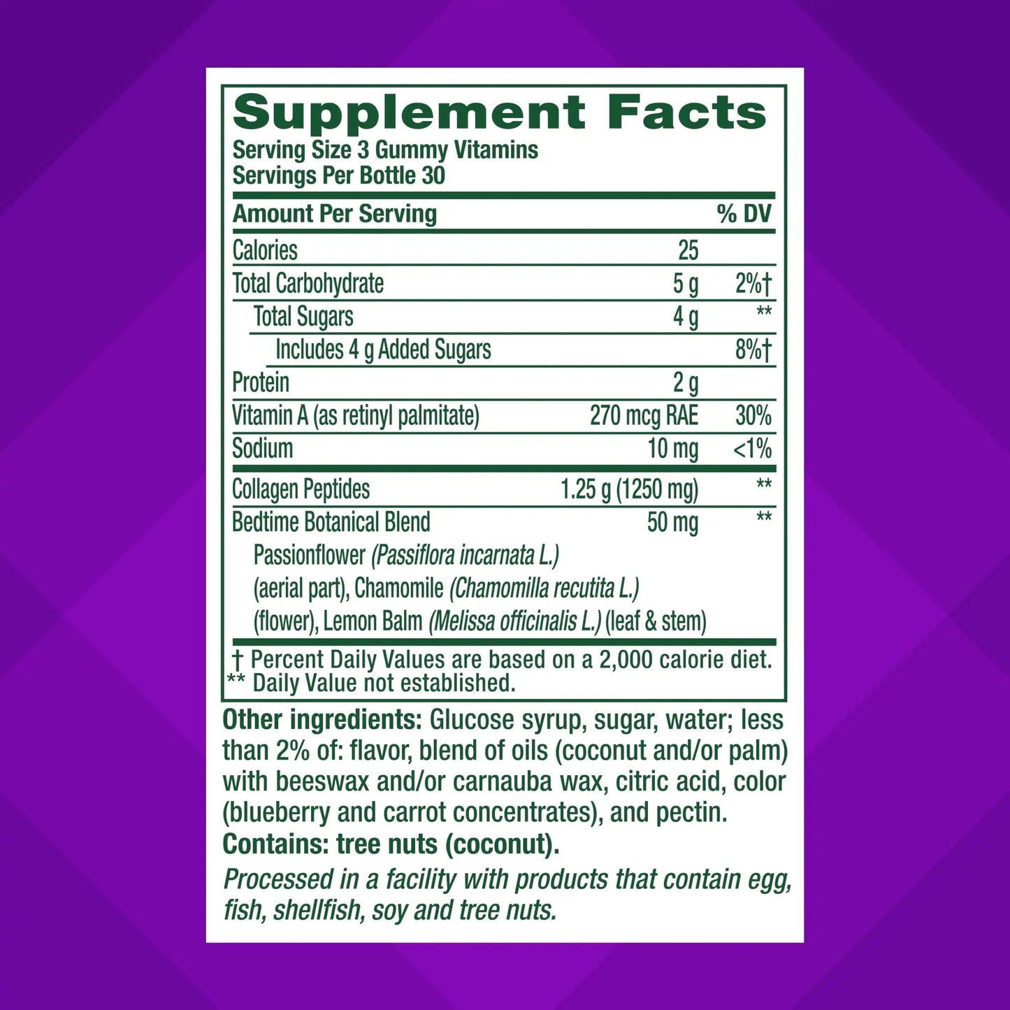 vitafusion Nighttime Skin Support (1), Beauty Supplement with Retinol (Vitamin A RAE), Collagen & Bedtime Botanicals - dailyvitalstore