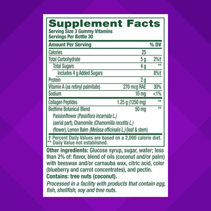 vitafusion Nighttime Skin Support (1), Beauty Supplement with Retinol (Vitamin A RAE), Collagen & Bedtime Botanicals - dailyvitalstore