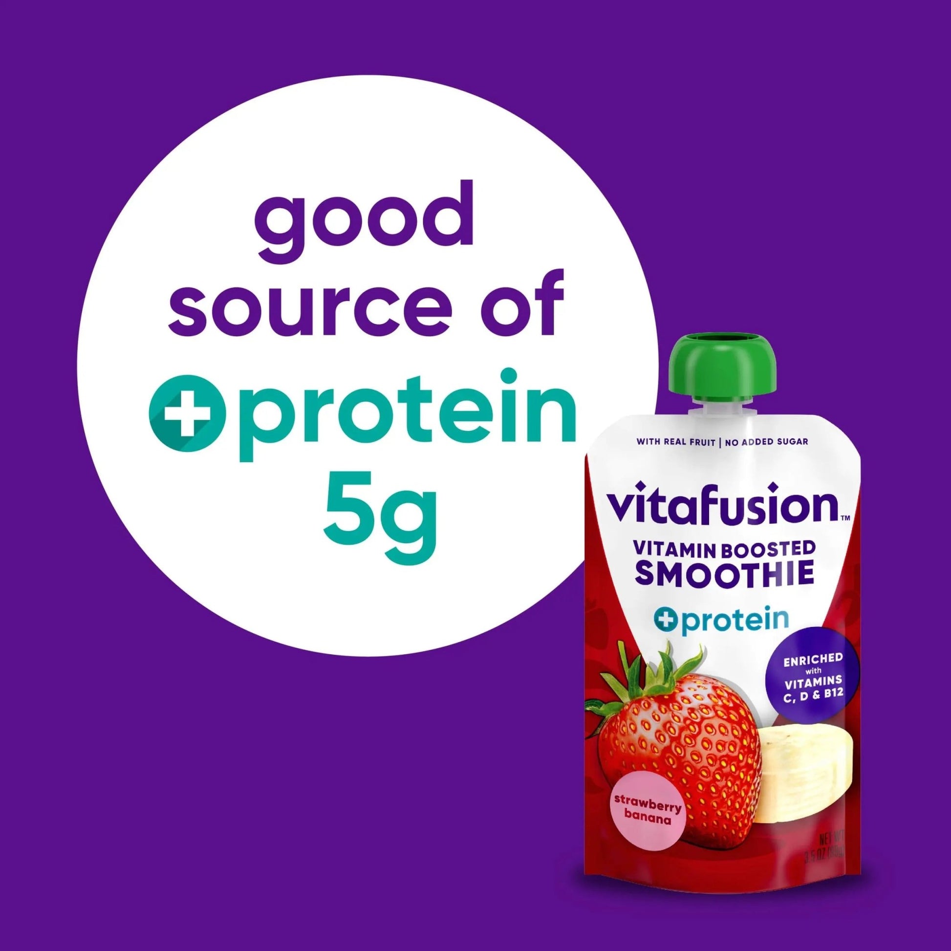 vitafusion Vitamin-Boosted Smoothie +Protein for Energy Metabolism and Immune Support, Strawberry Banana Flavor Excellent Source - dailyvitalstore