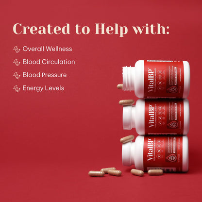 Vital BP - Support for Normal Blood Pressure - Supports Blood Flow & Arteries - with CoQ10, L-Citrulline, and K2 & D3-60 Capsules - dailyvitalstore