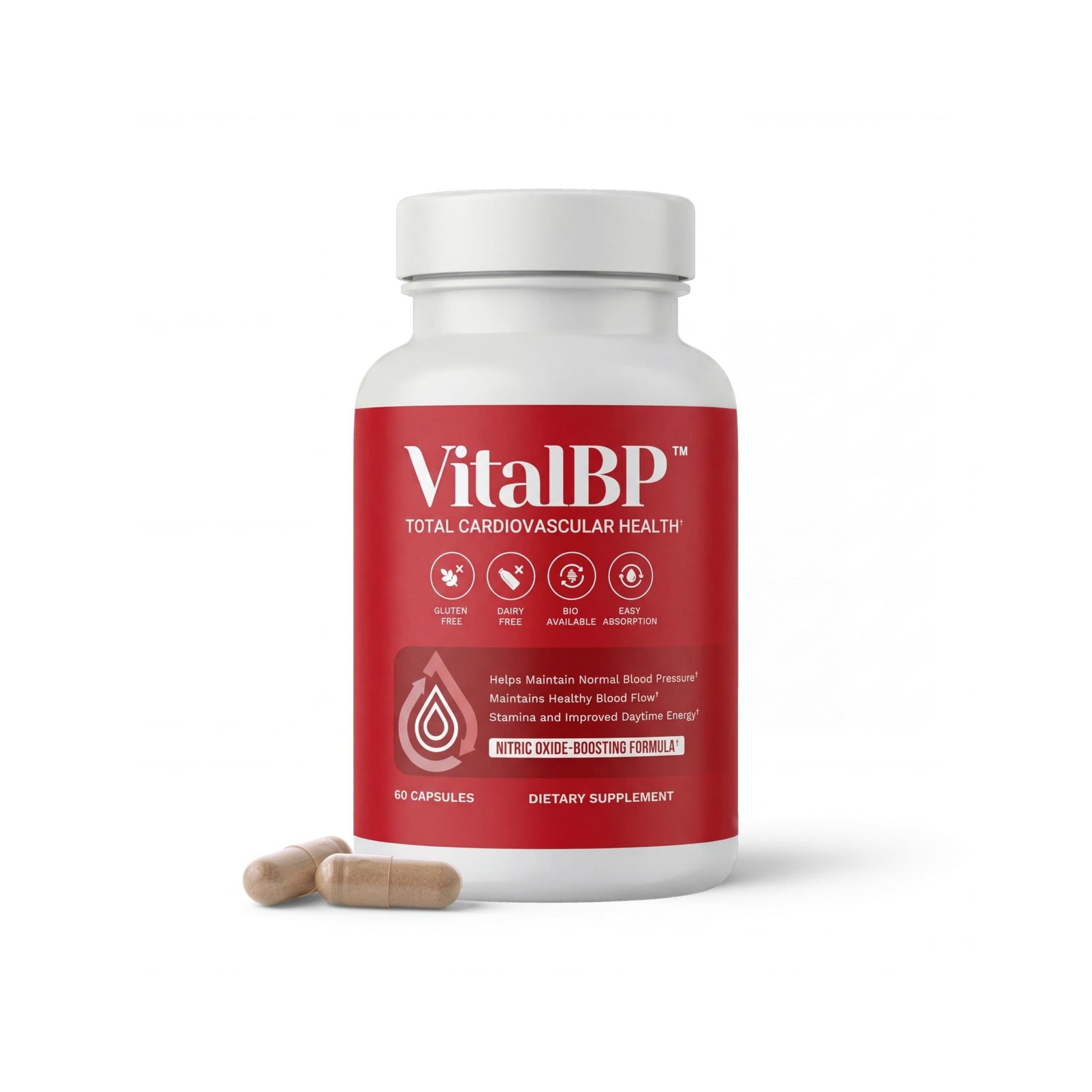 Vital BP - Support for Normal Blood Pressure - Supports Blood Flow & Arteries - with CoQ10, L-Citrulline, and K2 & D3-60 Capsules - dailyvitalstore