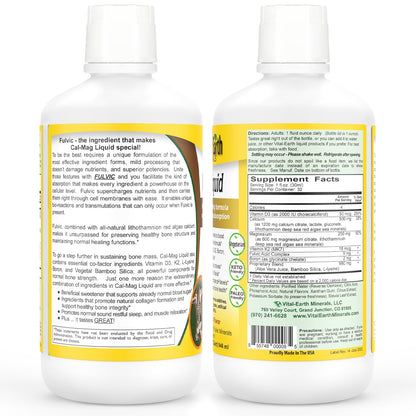 Vital Earth Minerals Bone & Wellness Support – Cal Mag Liquid + Super Multi, Liquid Multivitamins, MTHFR Support, 32 Oz Ea - dailyvitalstore