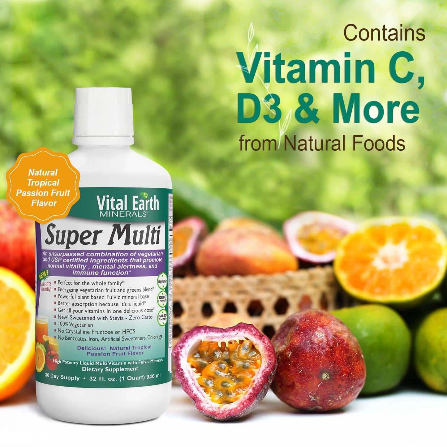 Vital Earth Minerals Bone & Wellness Support – Cal Mag Liquid + Super Multi, Liquid Multivitamins, MTHFR Support, 32 Oz Ea - dailyvitalstore