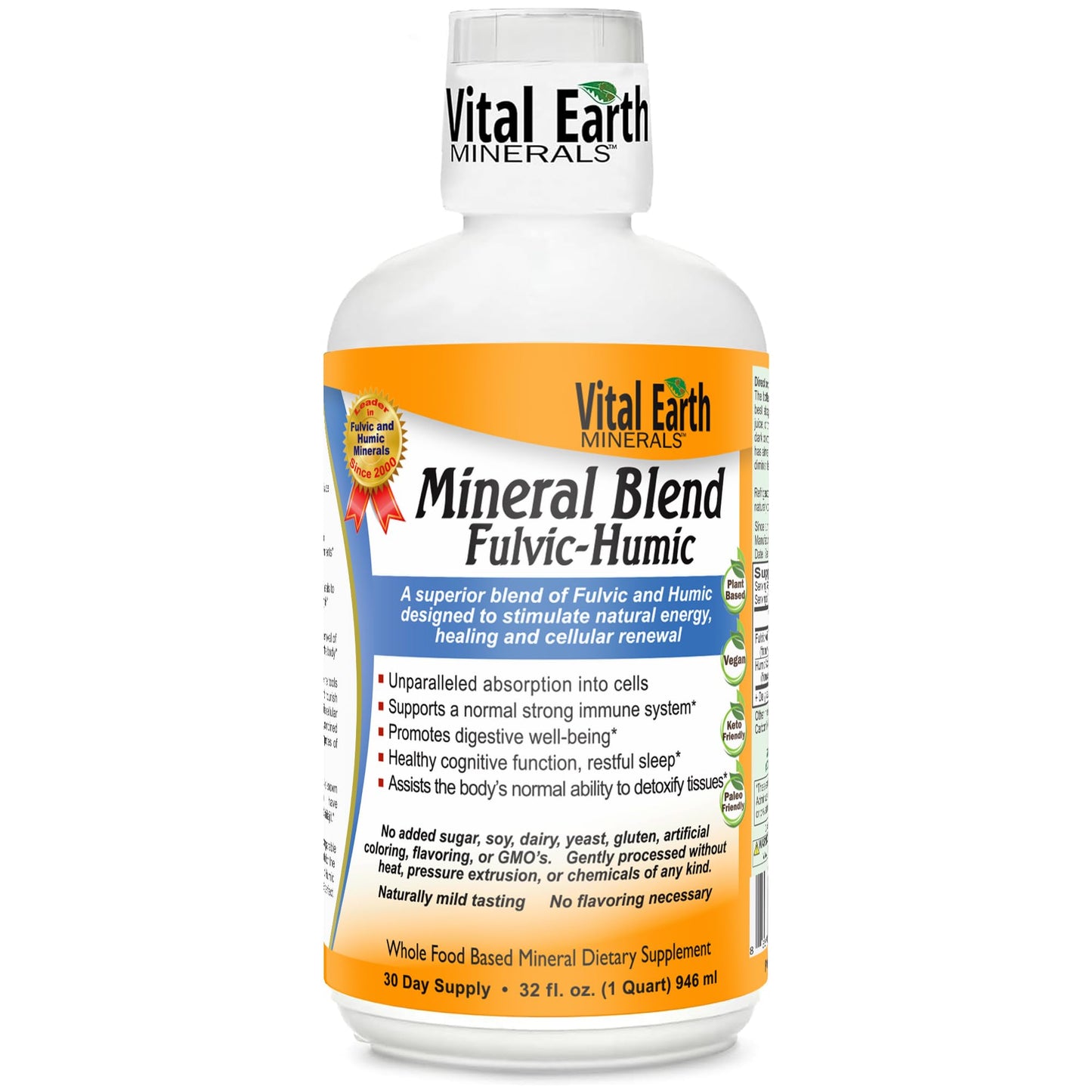 Vital Earth Minerals Fulvic Humic Mineral Blend Liquid – Fulvic Acid Supplement with 70+ Trace Minerals, Electrolytes for Recovery - dailyvitalstore