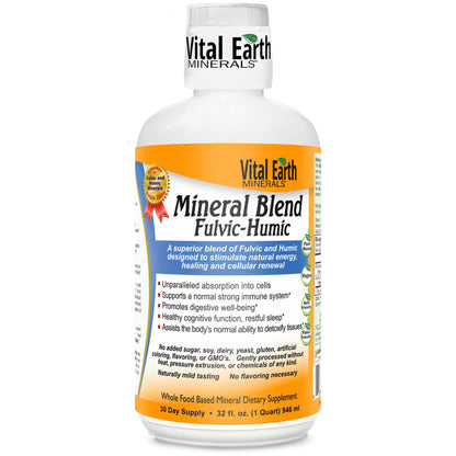 Vital Earth Minerals Fulvic Humic Mineral Blend Liquid – Fulvic Acid Supplement with 70+ Trace Minerals, Electrolytes for Recovery - dailyvitalstore