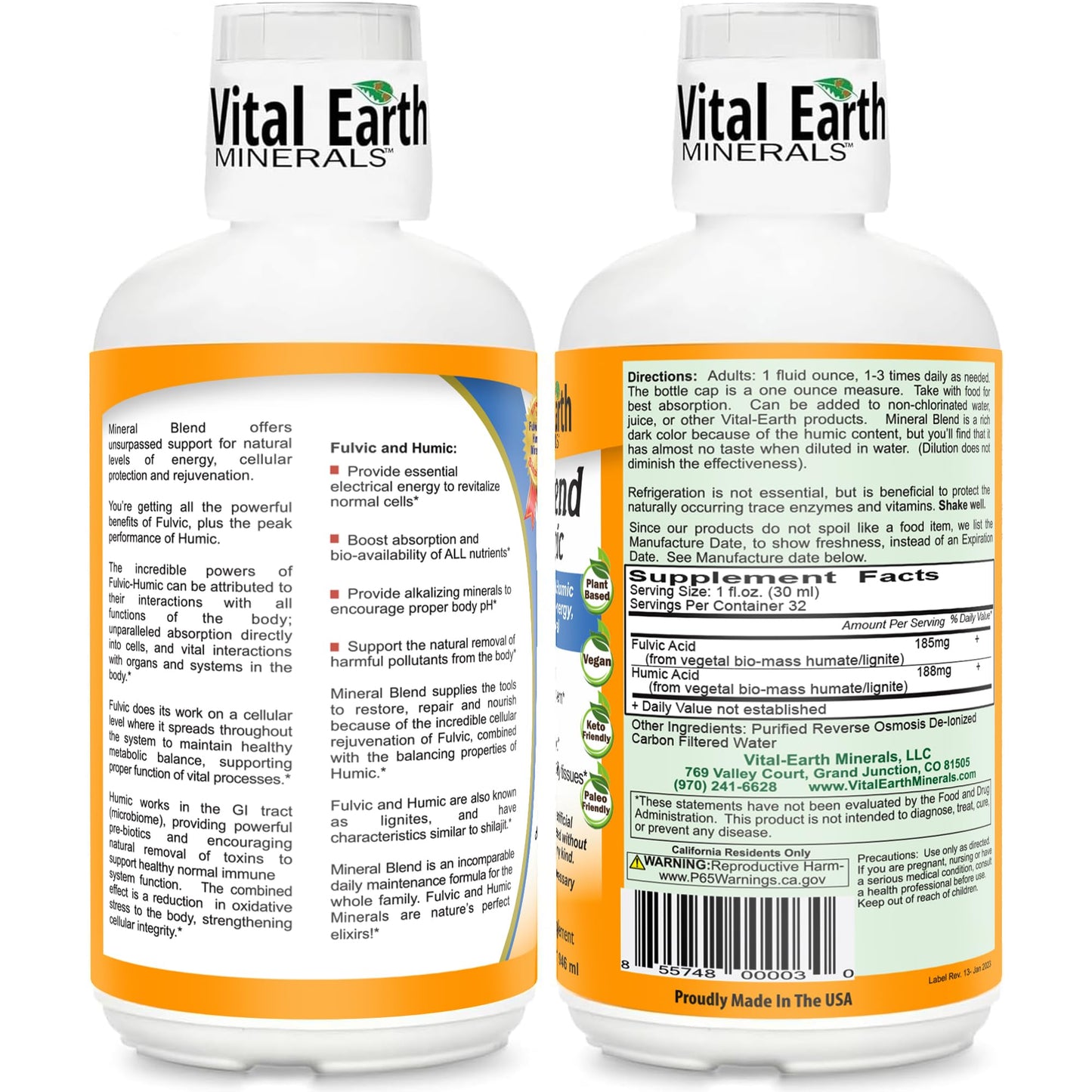 Vital Earth Minerals Fulvic Humic Mineral Blend Liquid – Fulvic Acid Supplement with 70+ Trace Minerals, Electrolytes for Recovery - dailyvitalstore