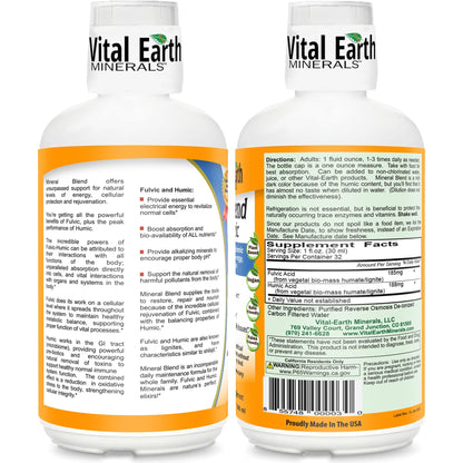 Vital Earth Minerals Fulvic Humic Mineral Blend Liquid – Fulvic Acid Supplement with 70+ Trace Minerals, Electrolytes for Recovery - dailyvitalstore