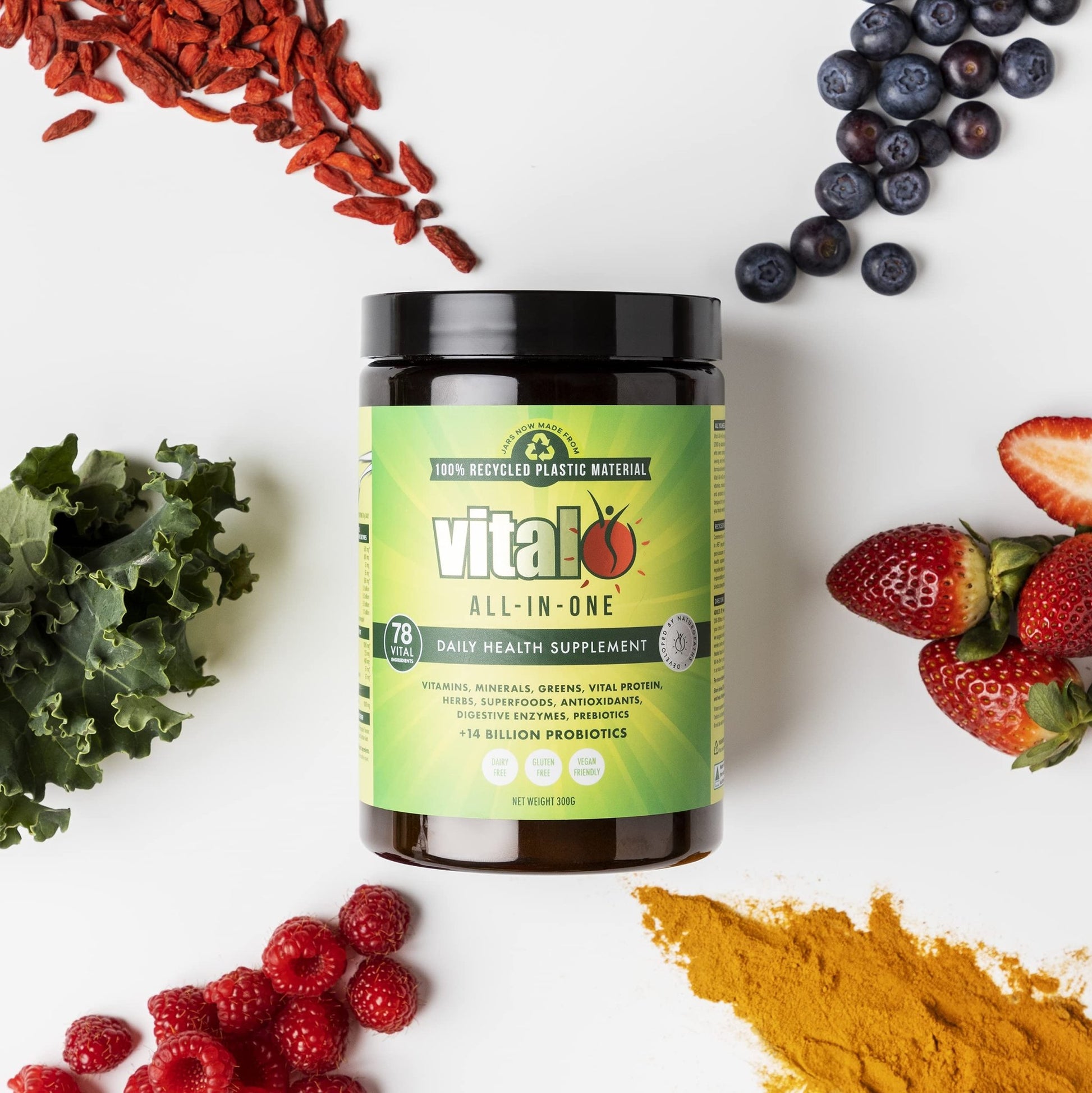 Vital Greens Antioxidant Superfood Powder Natural Multivitamin Formula 300gm / 10.58oz - dailyvitalstore