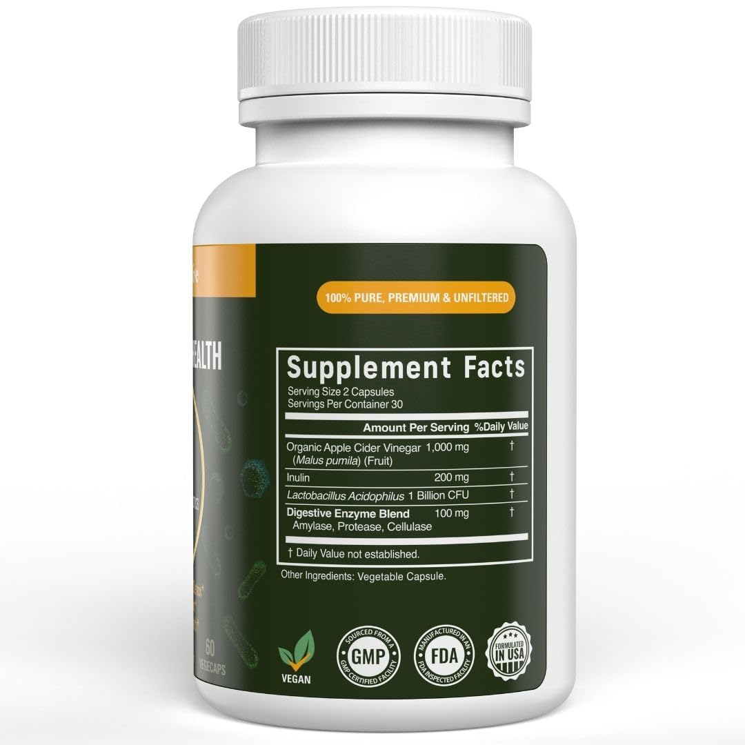 Vital Gut Health 4in1 Formula with Apple Cider Vinegar, Prebiotics & Probiotics, Digestive Enzymes for Strong Immunity Support - dailyvitalstore