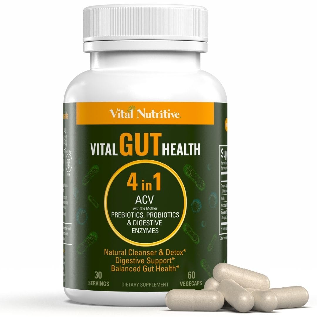Vital Gut Health 4in1 Formula with Apple Cider Vinegar, Prebiotics & Probiotics, Digestive Enzymes for Strong Immunity Support - dailyvitalstore