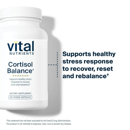 Vital Nutrients Cortisol Balance | Vegan Adrenal Support Supplements | Cortisol Manager Supports Energy & Stress Levels | Ashwagandha & Magnesium for Relaxation | Gluten, Dairy, Soy Free | 90 Capsules - dailyvitalstore