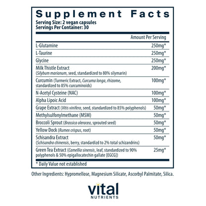 Vital Nutrients Detox Formula - Vegan Liver Detox - Antioxidant Supplement Promotes Liver & Detoxification Support - Gluten, Dairy, Soy Free - Non-GMO - 60 Capsules - dailyvitalstore
