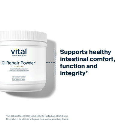 Vital Nutrients GI Repair Powder - Leaky Gut Powder with L Glutamine and Zinc - Digestive Enzyme Supplement to Support Gut Health - dailyvitalstore