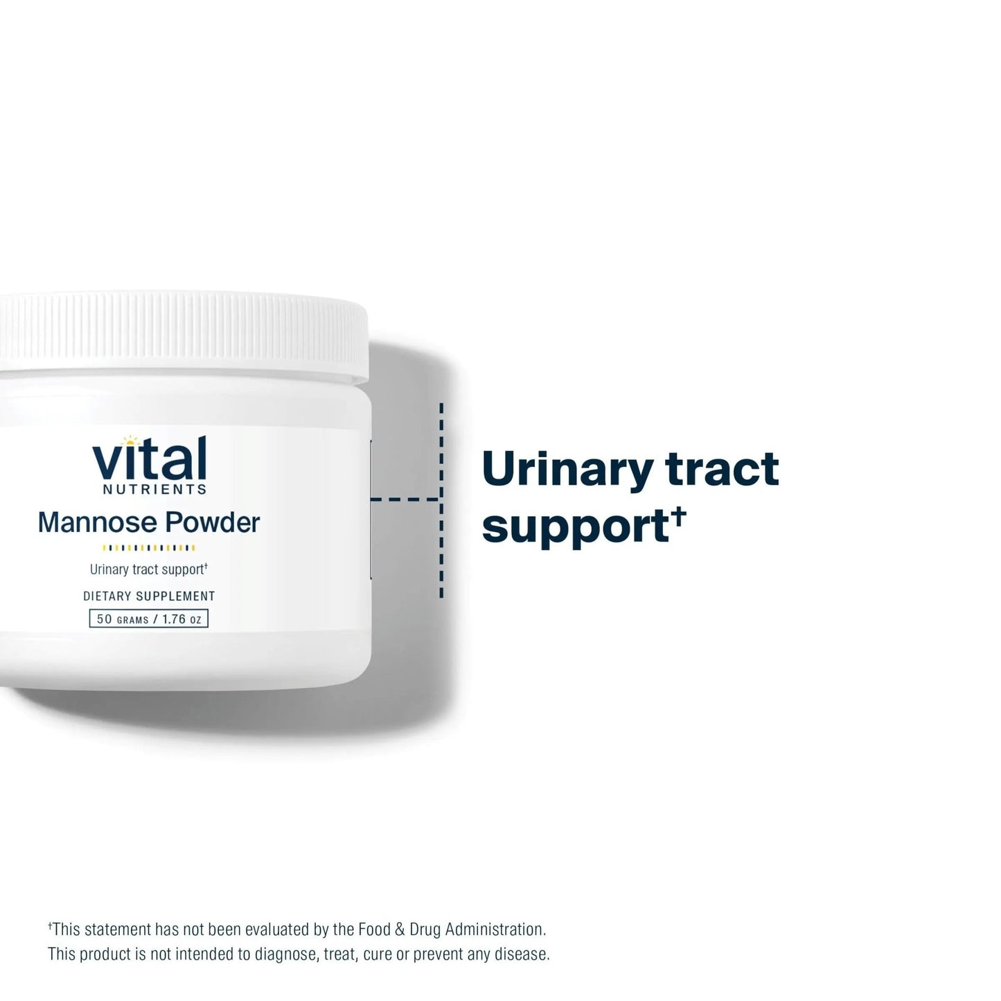 Vital Nutrients Mannose Powder 50g - Vegan D-Mannose Supplement for Urinary Tract and Bladder Support - Gluten, Dairy, Soy Free - Non-GMO - 25 Servings - dailyvitalstore