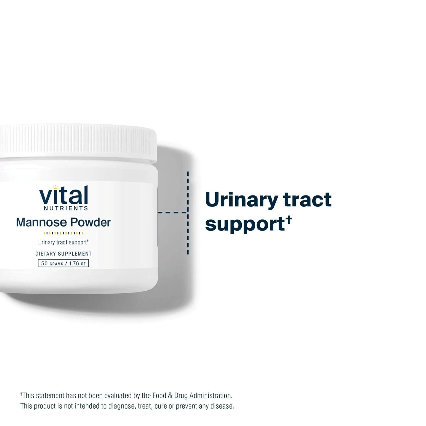 Vital Nutrients Mannose Powder 50g - Vegan D-Mannose Supplement for Urinary Tract and Bladder Support - Gluten, Dairy, Soy Free - Non-GMO - 25 Servings - dailyvitalstore