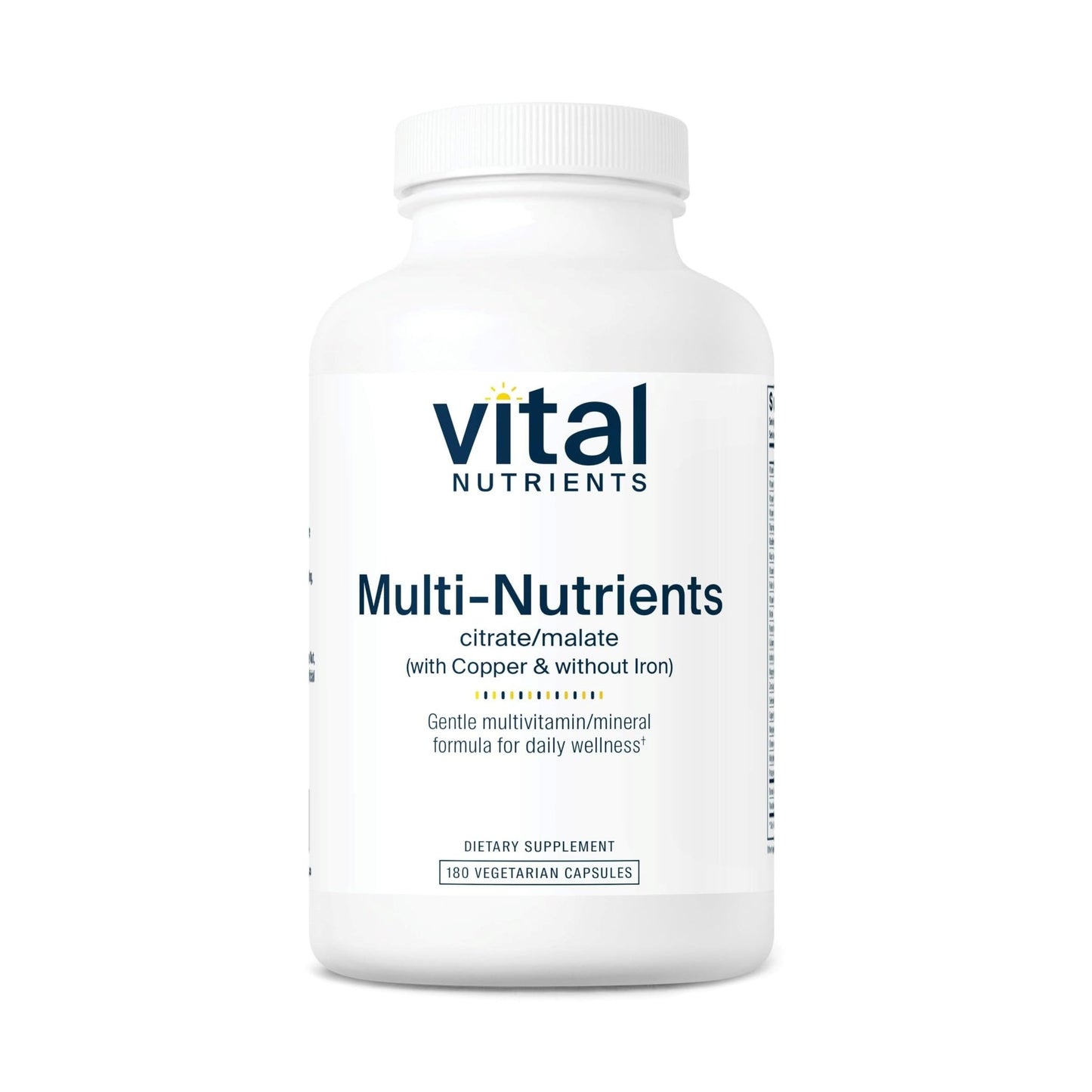 Vital Nutrients - Multi-Nutrients 2 - Citrate/Malate Formula (with Copper and Without Iron) - Multi-Vitamin/Mineral, Potent Antioxidants, Gentle Bioavailable Form - 180 Vegetarian Capsules per Bottle - dailyvitalstore