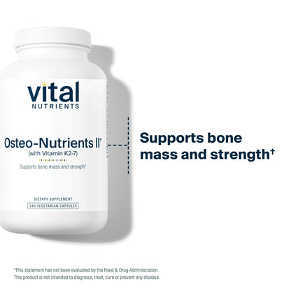 Vital Nutrients Osteo-Nutrients II - Vitamin K2 + D3, Calcium, Boron, and Magnesium for Bone Strength* - Healthy Heart Support - Vegetarian Supplement - dailyvitalstore