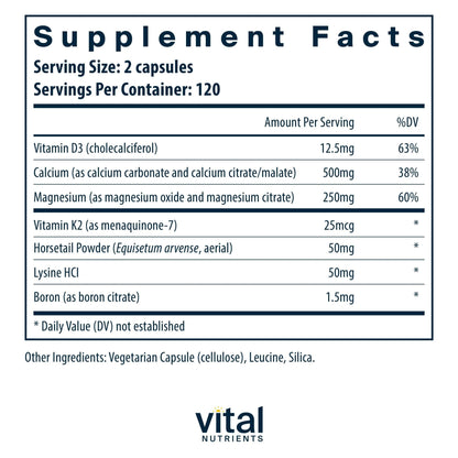 Vital Nutrients Osteo-Nutrients II - Vitamin K2 + D3, Calcium, Boron, and Magnesium for Bone Strength* - Healthy Heart Support - Vegetarian Supplement - dailyvitalstore