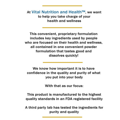 Vital Nutrition and Health All-in-One Powder: Protein, Collagen, Creatine, Resveratrol, Spermidine, Hyaluronic Acid, CoQ10 + Key Vitamins - dailyvitalstore