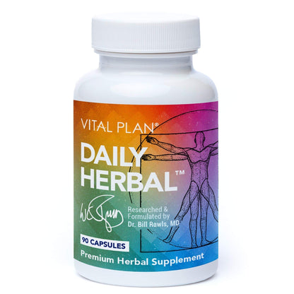 Vital Plan Daily Herbal Supplement by Dr. Bill Rawls – Herbal Immunity Booster for Immune Support, Microbiome Balance & Cell Health — Reishi Mushroom, Turmeric & Rhodiola - dailyvitalstore