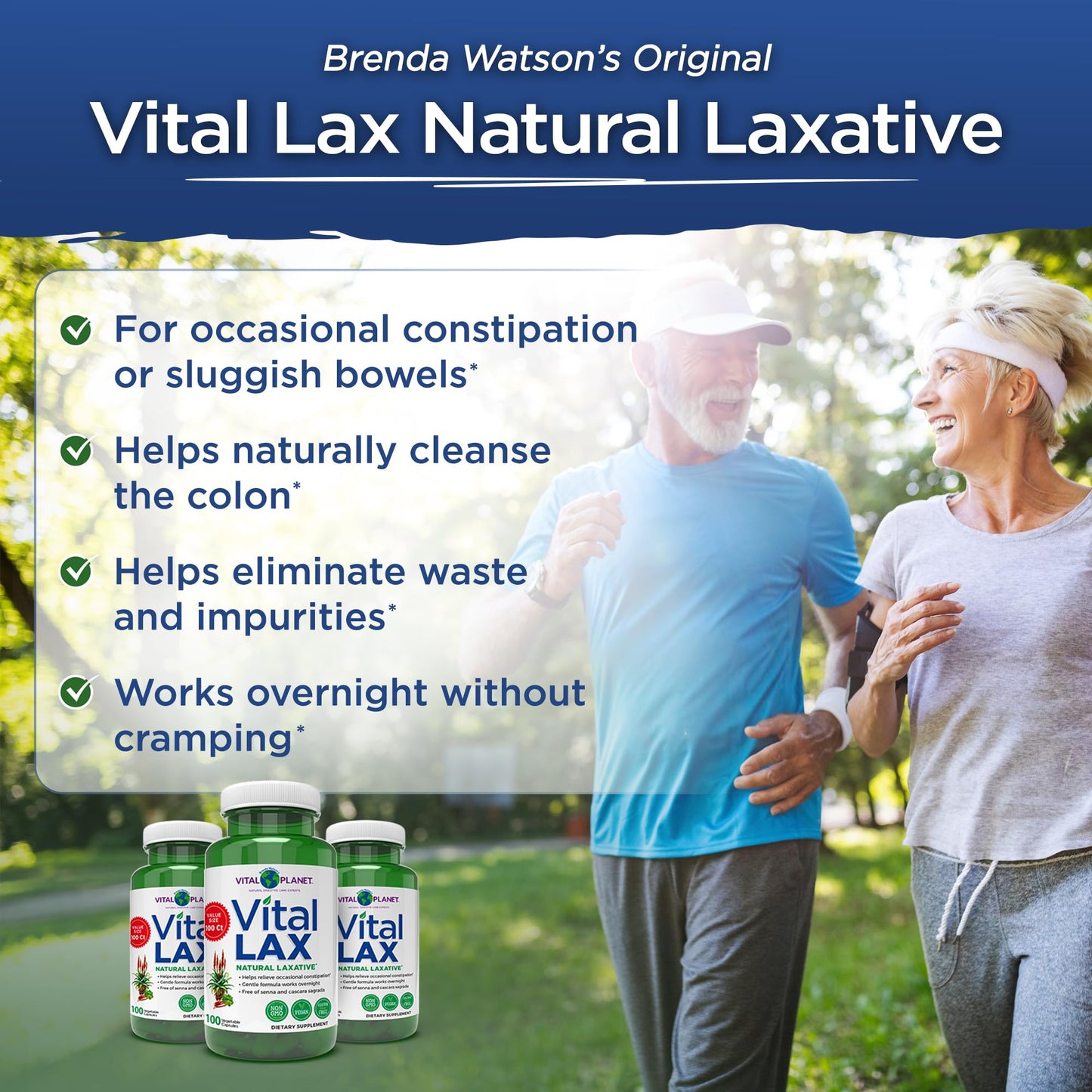 Vital Planet - Vital Lax Natural Laxative Cleanse Supplement for Occasional Constipation, with Magnesium Hydroxide, Slippery Elm, Aloe, - dailyvitalstore