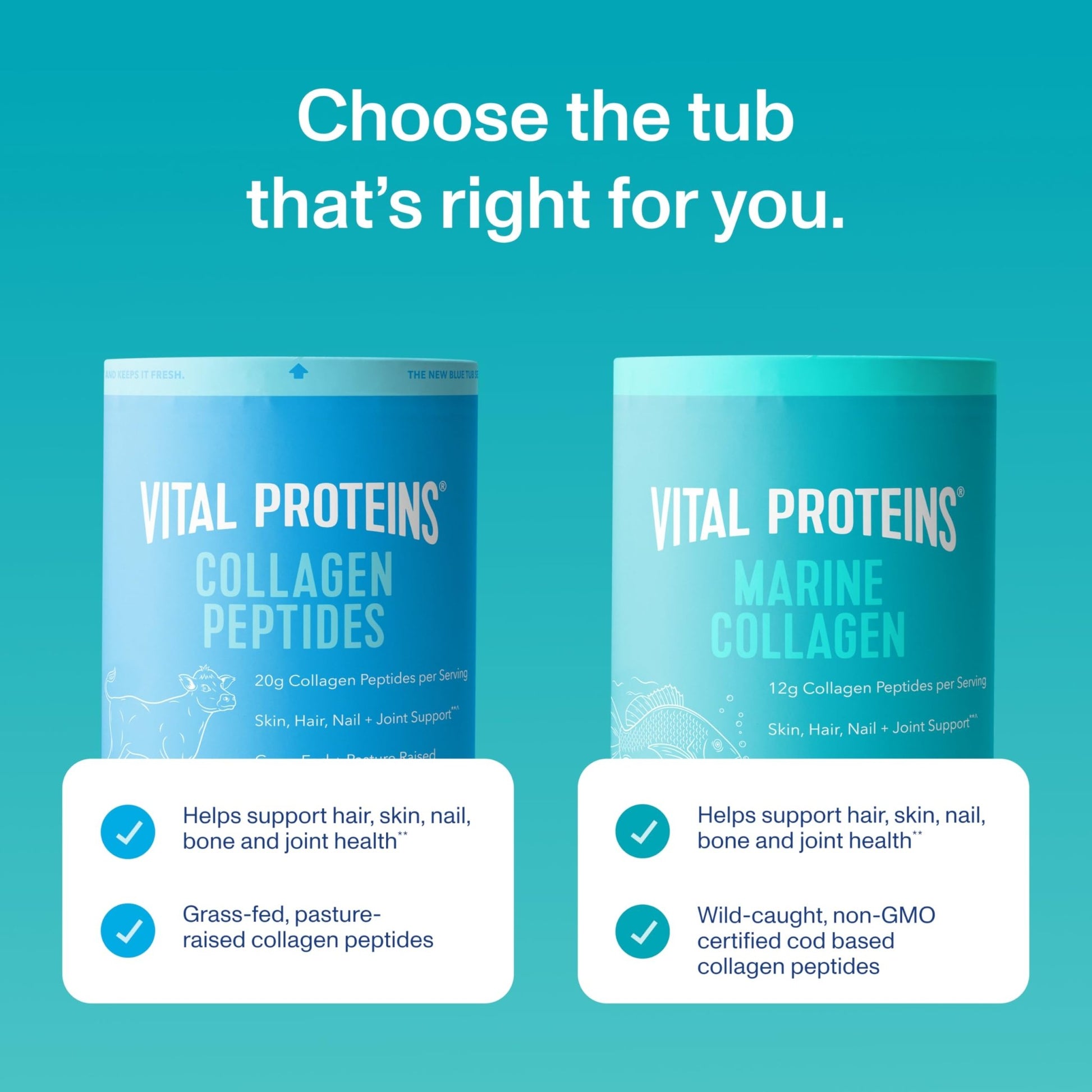 Vital Proteins Marine Collagen Peptides Powder Supplement for Skin Hair Nail Joint - Hydrolyzed Collagen - 12g per Serving - 7.8 oz Canister - dailyvitalstore