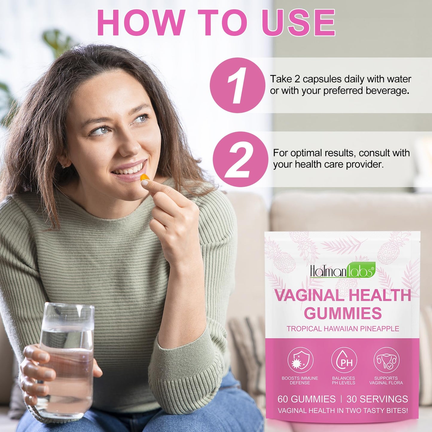 Vital Source Feminine Gummies - Feminine Balance Gummies for Women ph Natrual Famale Balance Cummie - Collagen Gummie - Pineapple PH Balance Gummie for Women Support Women’s Health - 60PCS - dailyvitalstore
