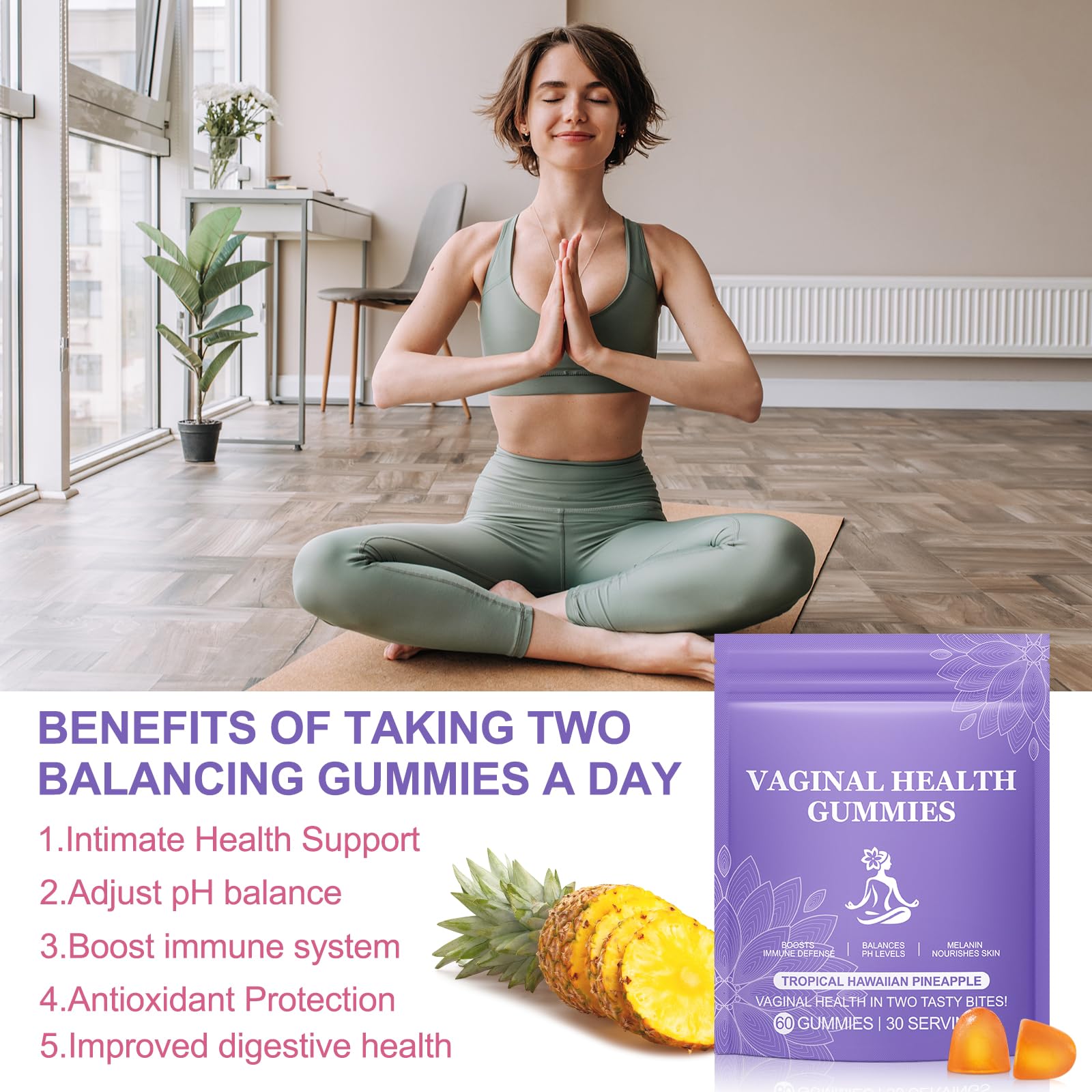 Vital Vaginal Probiotic Gummies for Women, 60PCS Feminine Balance Gummies, PH Balance,Immune Support, Vegan, Gluten-Free, Vaginal Probiotics Supplement, 60 Count - dailyvitalstore