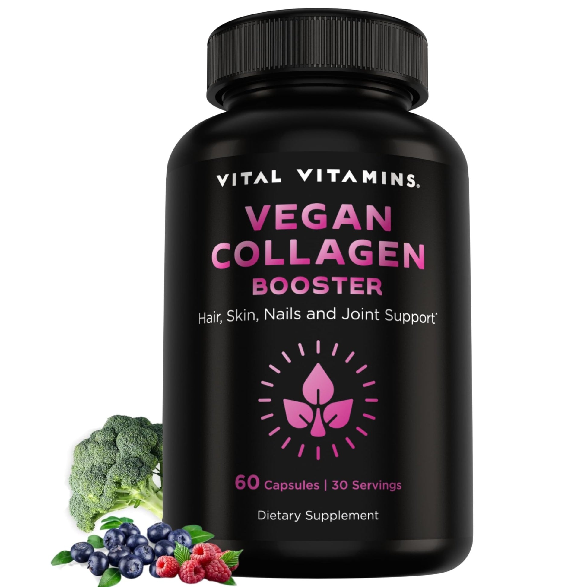 Vital Vitamins Vegan Collagen Booster - with Silica and Hyaluronic Acid - Plant-Based Collagen Supplements - dailyvitalstore