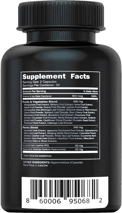Vital Vitamins Vegan Collagen Booster - with Silica and Hyaluronic Acid - Plant-Based Collagen Supplements - dailyvitalstore