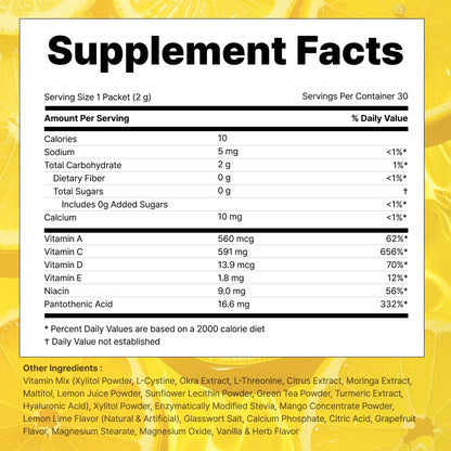 VITALBEAUTIE Super Retinol - Ingestible Liposomal Retinol & Vitamin C 1000mg Powder - Vegan K-Beauty Skin Supplement for Radiant Glass Skin & Tone, Dark Spot Care, 30 Packets - dailyvitalstore