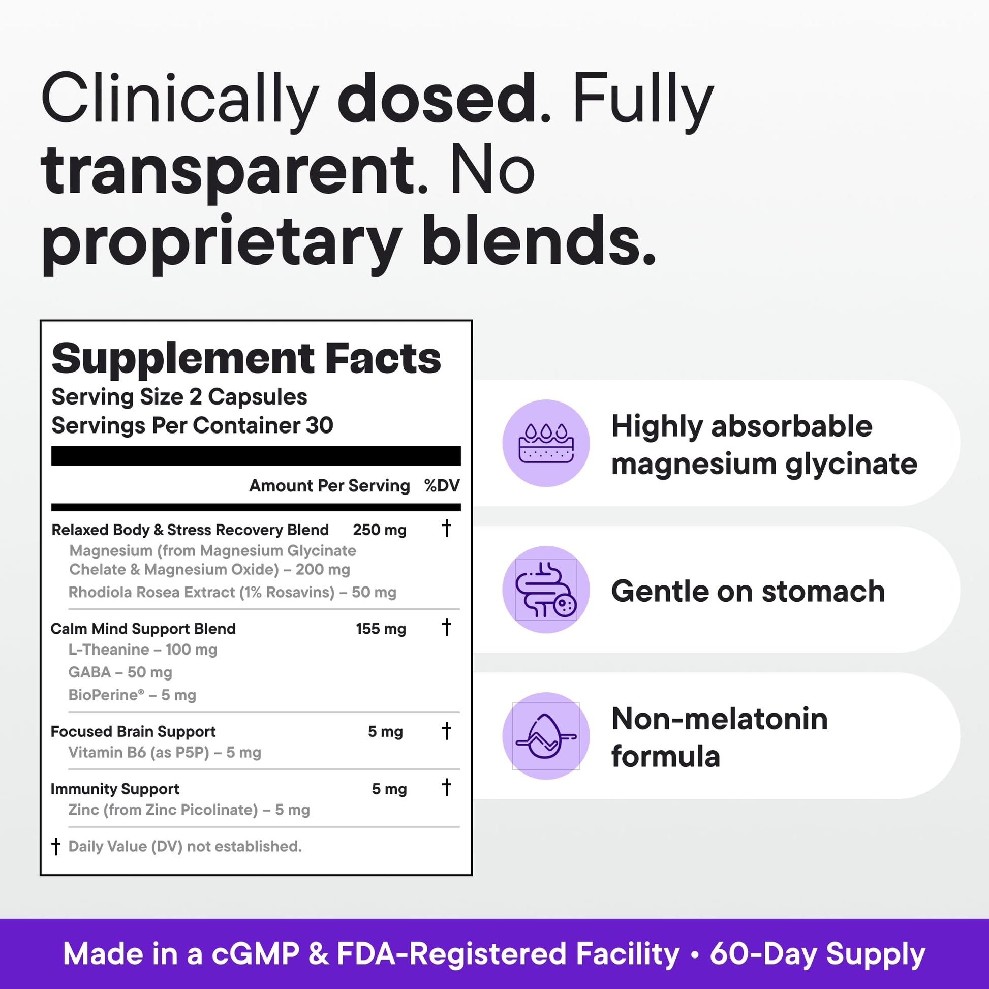 VitalForm Magnesium Glycinate Sleep Complex – Non-Habit Forming Support with L-Theanine, GABA, Zinc & Rhodiola – Promotes Relaxation, Calm & Muscle Recovery – Non-Melatonin – 100 Capsules - dailyvitalstore