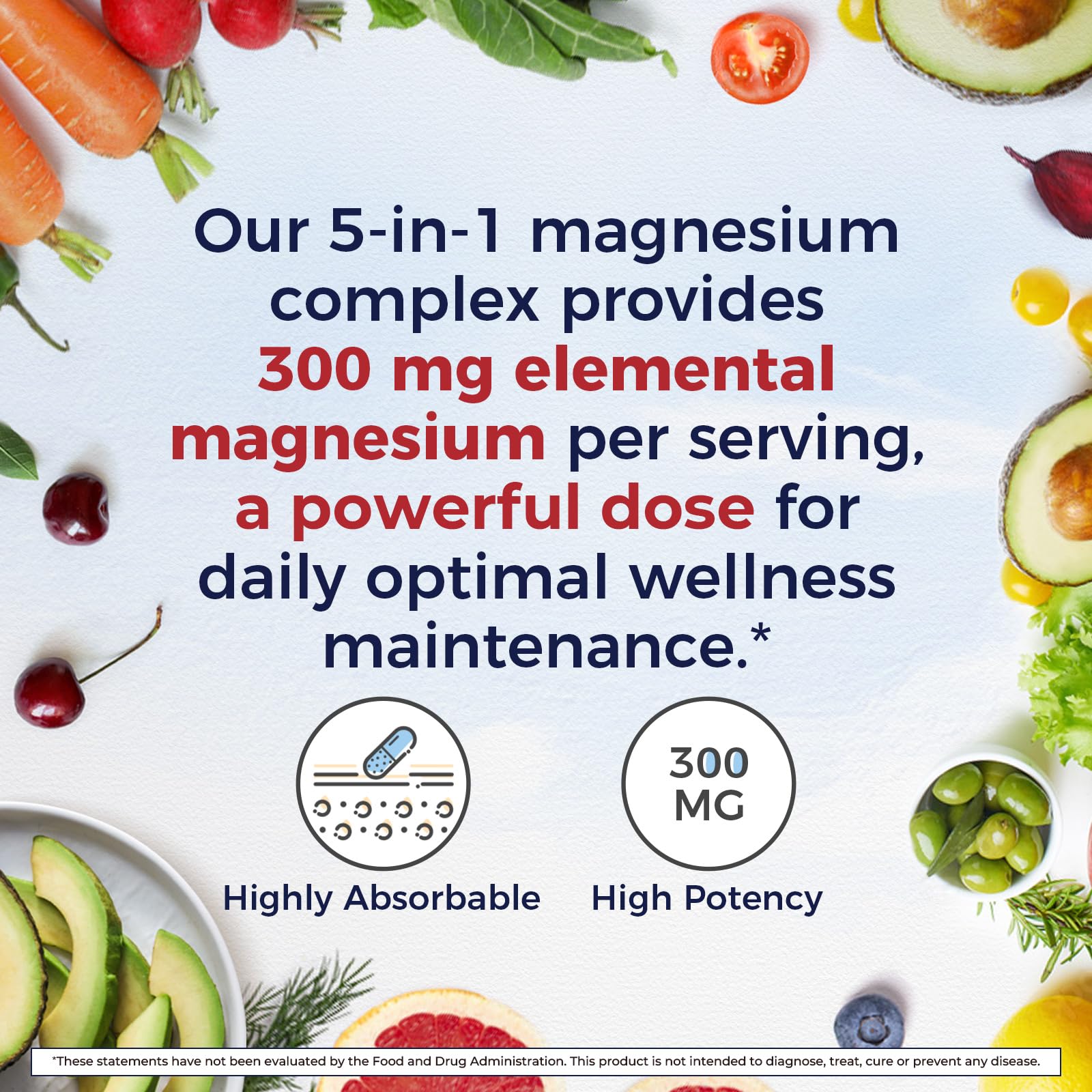Vitalitown Magnesium Complex Supplement | 300mg Elemental Mag | Magnesium Citrate Glycinate Taurate Malate | Non-GMO, No Gluten, 90 Vegan Magnesio Capsules for Bone Brain Heart - dailyvitalstore